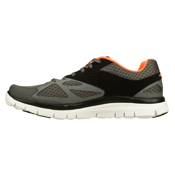 Skechers Men Wide Fit (2E) Shoes - Master Plan Charcoal/Black-Running Shoes