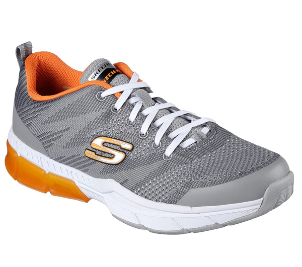 Skechers Men Trontom - Quillin Gray/Orange-Running Shoes