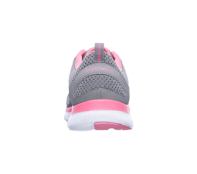 Skechers Women Flex Appeal 2.0 - Simplistic Gray/Hot Pink-Running Shoes