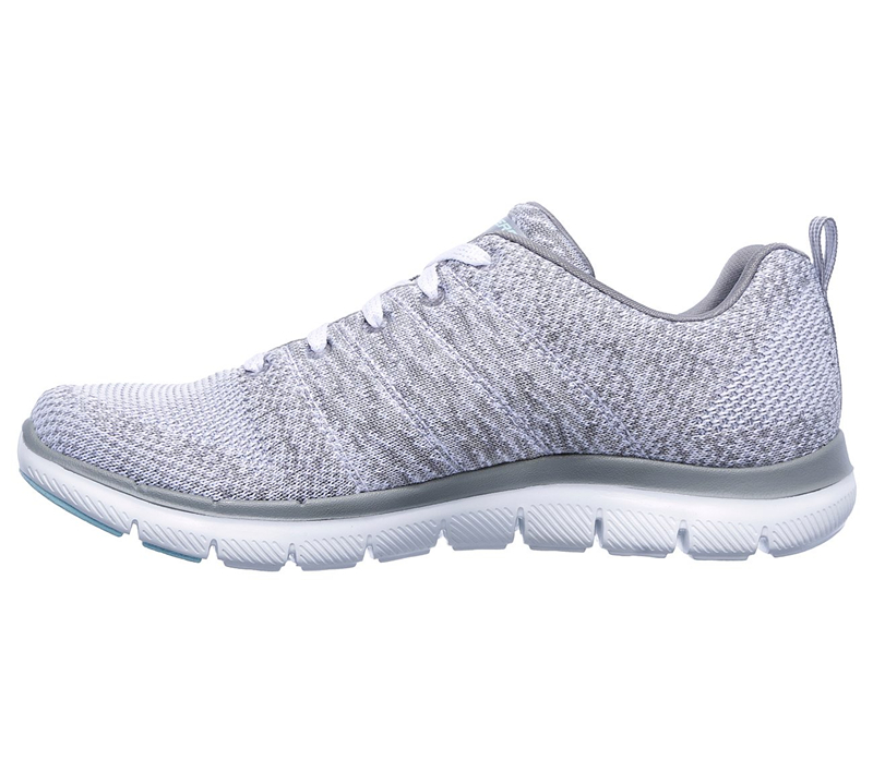 Skechers Women Flex Appeal 2.0 - High Energy White/Gray-Running Shoes